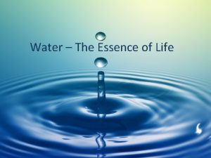 Essence of water