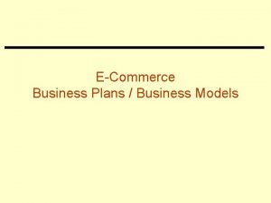 Ecommerce business plan examples