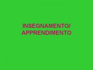 INSEGNAMENTO APPRENDIMENTO Insegnareeducando Dallapprendimento meccanico allapprendimento significativo Tre