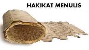 Hakikat menulis