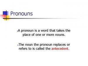 Example of personal pronoun