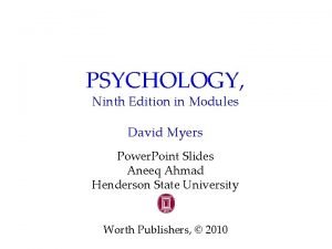 Psychology ninth edition in modules