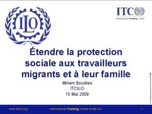 International Training Centre of the ILO 2007 tendre