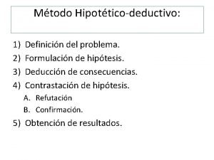 Mtodo Hipotticodeductivo 1 2 3 4 Definicin del