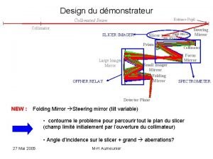 Design du dmonstrateur Entrance Pupil Collimated Beam Collimator