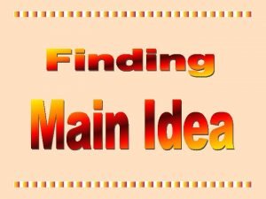 Main idea short stories