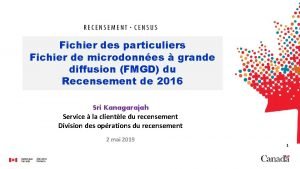 Fichier des particuliers Fichier de microdonnes grande diffusion