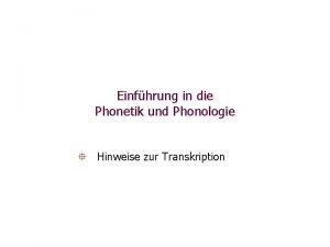Phonemische transkription