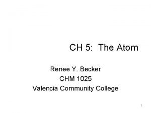 CH 5 The Atom Renee Y Becker CHM