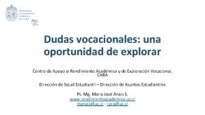 Dudas vocacionales