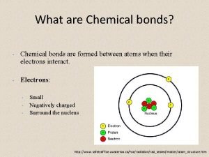 What are Chemical bonds Chemical bonds are formed