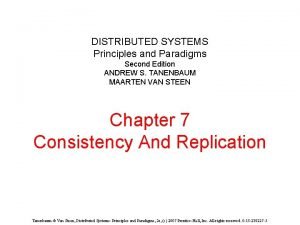 DISTRIBUTED SYSTEMS Principles and Paradigms Second Edition ANDREW