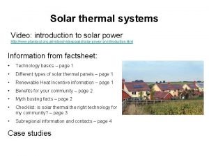 Solar thermal