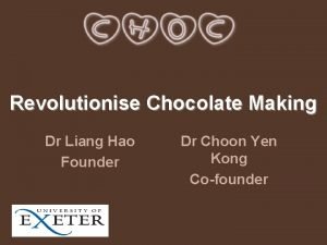 Revolutionise Chocolate Making Dr Liang Hao Founder Dr