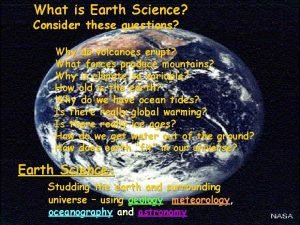 Why study earth science