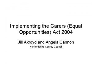Carers act 2004
