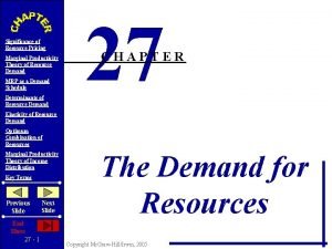 Marginal productivity theory of resource demand