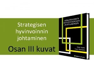 Strategisen hyvinvoinnin johtaminen Osan III kuvat Taulukko III1