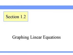 Graphing linear equations definition Graphing linear equations definition