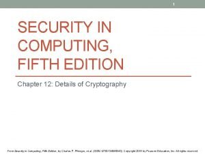 Security in computing pfleeger ppt