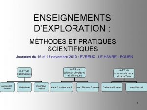 ENSEIGNEMENTS DEXPLORATION MTHODES ET PRATIQUES SCIENTIFIQUES Journes du