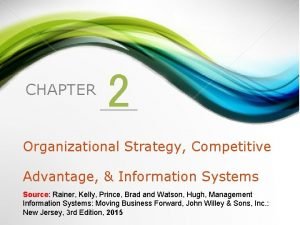 CHAPTER 2 Organizational Strategy Competitive Advantage Information Systems