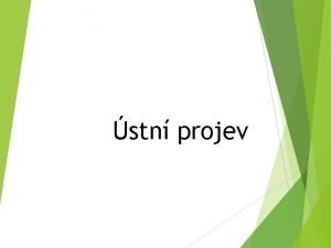 stn projev stn projev I elem pedn informace