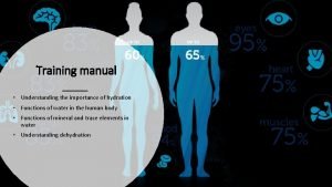 Training manual Understanding the importance of hydration Functions