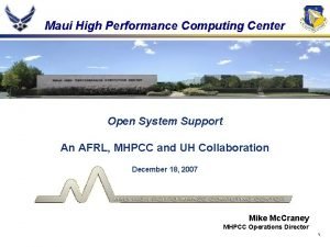 Maui high performance computing center