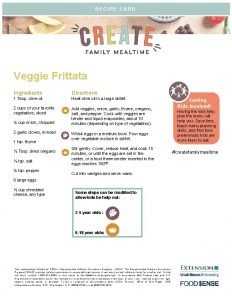 RECIPE CARD Veggie Frittata Ingredients Directions 1 Tbsp