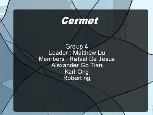 Cermet Group 4 Leader Matthew Lu Members Rafael