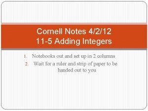 Adding integers notes