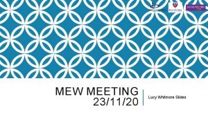 MEW MEETING 231120 Lucy Whitmore Slides AIMS SINCE