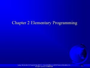 Chapter 2 elementary programming