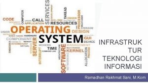 INFRASTRUK TUR TEKNOLOGI INFORMASI Ramadhan Rakhmat Sani M