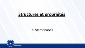 Structures et proprits cMembranes Membranes phospholipidiques amphiphiles parois