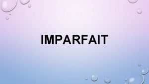 L'imparfait parler