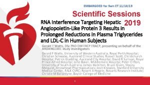 EMBARGOED for 9 am ET 111819 Scientific Sessions