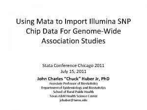 Using Mata to Import Illumina SNP Chip Data