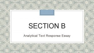 Analytical text response