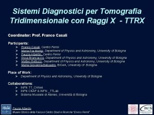 Sistemi Diagnostici per Tomografia Tridimensionale con Raggi X