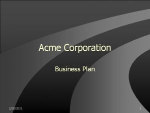 Acme corporation strategic plan