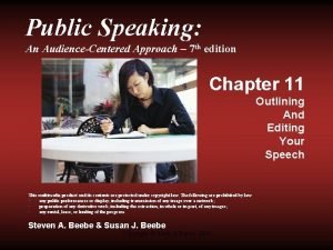 Public Speaking An AudienceCentered Approach 7 th edition