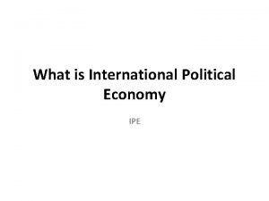Marxism in international political economy