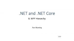 NET and NET Core 8 WPF Hierarchy Pan