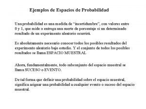 Espacios de probabilidad