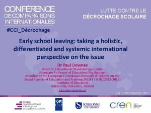 LUTTE CONTRE LE DCROCHAGE SCOLAIRE CCIDcrochage Early school