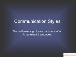Communication style meaning