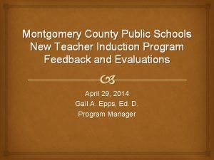 Montgomery County Public Schools New Teacher Induction Program