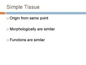 Tissue origin Tissue origin